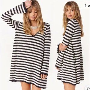 Free People Counting Stripes Nubby Swing Dress